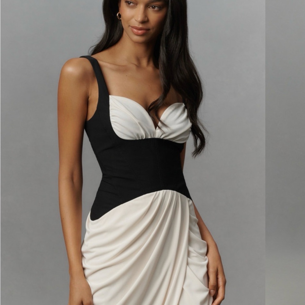 Maeve Corset Black and Cream Dress